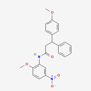 N-(2-methoxy-5-nitrophenyl)-3-(4-methoxyphenyl)-3-phenylpropanamide