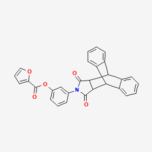 3-(16,18-dioxo-17-azapentacyclo[6.6.5.0~2,7~.0~9,14~.0~15,19~]nonadeca-2,4,6,9,11,13-hexaen-17-yl)phenyl 2-furoate