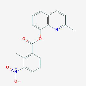 molecular formula C18H14N2O4 B405512 2-Methylquinolin-8-yl 3-nitro-2-methylbenzoate 