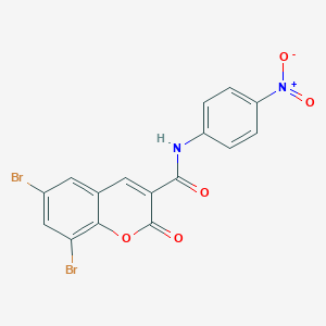 molecular formula C16H8Br2N2O5 B405514 6,8-dibromo-N-{4-nitrophenyl}-2-oxo-2H-chromene-3-carboxamide 