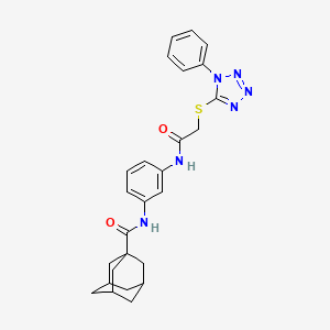 molecular formula C26H28N6O2S B4055142 N-[3-({2-[(1-phenyl-1H-tetrazol-5-yl)thio]acetyl}amino)phenyl]-1-adamantanecarboxamide 