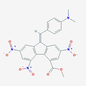 molecular formula C24H18N4O8 B405515 methyl 9-[4-(dimethylamino)benzylidene]-2,5,7-trisnitro-9H-fluorene-4-carboxylate 