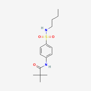 molecular formula C15H24N2O3S B4055215 N-{4-[(butylamino)sulfonyl]phenyl}-2,2-dimethylpropanamide 