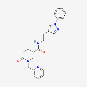 6-oxo-N-[2-(1-phenyl-1H-pyrazol-4-yl)ethyl]-1-(2-pyridinylmethyl)-3-piperidinecarboxamide