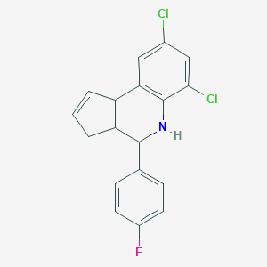 molecular formula C18H14Cl2FN B405525 6,8-dichloro-4-(4-fluorophenyl)-3a,4,5,9b-tetrahydro-3H-cyclopenta[c]quinoline 
