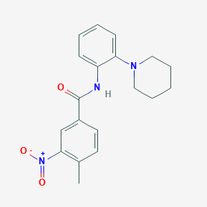 molecular formula C19H21N3O3 B4055264 4-甲基-3-硝基-N-[2-(1-哌啶基)苯基]苯甲酰胺 