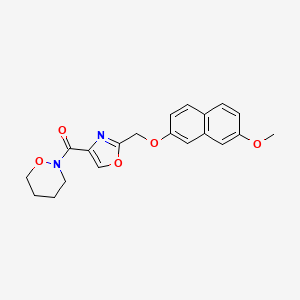 molecular formula C20H20N2O5 B4055272 2-[(2-{[(7-methoxy-2-naphthyl)oxy]methyl}-1,3-oxazol-4-yl)carbonyl]-1,2-oxazinane 