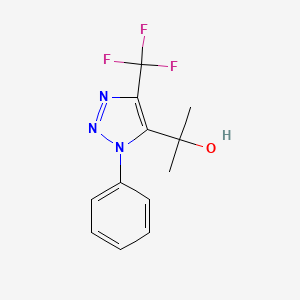 molecular formula C12H12F3N3O B4055286 2-[1-phenyl-4-(trifluoromethyl)-1H-1,2,3-triazol-5-yl]-2-propanol CAS No. 333746-45-5