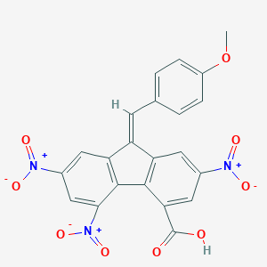 molecular formula C22H13N3O9 B405530 2,5,7-trisnitro-9-(4-methoxybenzylidene)-9H-fluorene-4-carboxylic acid 