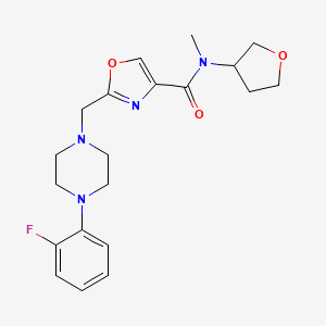 molecular formula C20H25FN4O3 B4055306 2-{[4-(2-fluorophenyl)-1-piperazinyl]methyl}-N-methyl-N-(tetrahydro-3-furanyl)-1,3-oxazole-4-carboxamide 