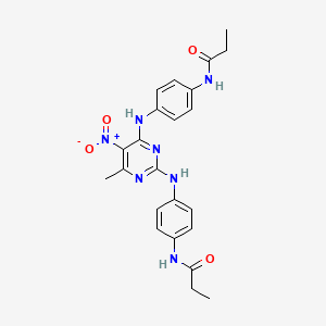 N,N'-[(6-methyl-5-nitro-2,4-pyrimidinediyl)bis(imino-4,1-phenylene)]dipropanamide