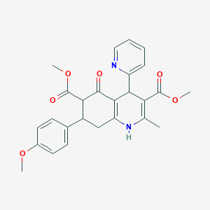 dimethyl 7-(4-methoxyphenyl)-2-methyl-5-oxo-4-(2-pyridinyl)-1,4,5,6,7,8-hexahydro-3,6-quinolinedicarboxylate