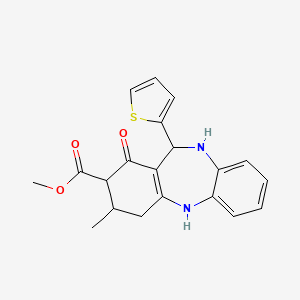 methyl 3-methyl-1-oxo-11-(2-thienyl)-2,3,4,5,10,11-hexahydro-1H-dibenzo[b,e][1,4]diazepine-2-carboxylate