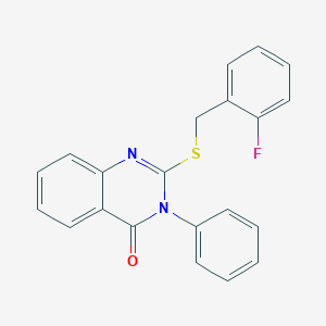 molecular formula C21H15FN2OS B405536 2-(2-Fluoro-benzylsulfanyl)-3-phenyl-3H-quinazolin-4-one 