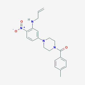 molecular formula C21H24N4O3 B4055365 N-allyl-5-[4-(4-methylbenzoyl)-1-piperazinyl]-2-nitroaniline 