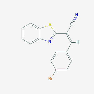 molecular formula C16H9BrN2S B405537 2-(1,3-Benzothiazol-2-yl)-3-(4-bromophenyl)acrylonitrile CAS No. 118055-19-9