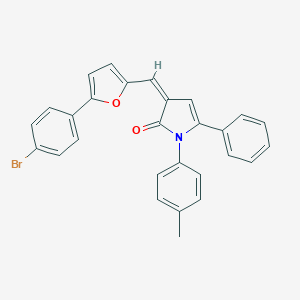 molecular formula C28H20BrNO2 B405540 3-{[5-(4-bromophenyl)-2-furyl]methylene}-1-(4-methylphenyl)-5-phenyl-1,3-dihydro-2H-pyrrol-2-one 