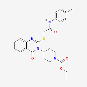 Ethyl 4-[2-[2-(4-methylanilino)-2-oxoethyl]sulfanyl-4-oxoquinazolin-3-yl]piperidine-1-carboxylate