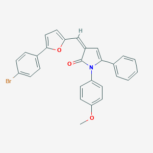 molecular formula C28H20BrNO3 B405543 3-{[5-(4-bromophenyl)-2-furyl]methylene}-1-(4-methoxyphenyl)-5-phenyl-1,3-dihydro-2H-pyrrol-2-one 