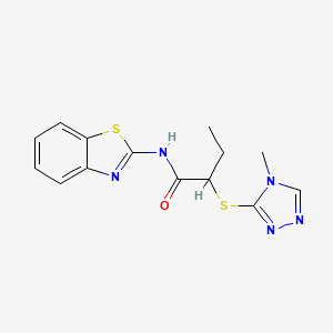 N-1,3-benzothiazol-2-yl-2-[(4-methyl-4H-1,2,4-triazol-3-yl)thio]butanamide