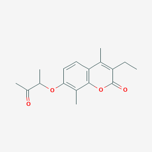 molecular formula C17H20O4 B4055438 3-乙基-4,8-二甲基-7-(1-甲基-2-氧代丙氧基)-2H-色满-2-酮 