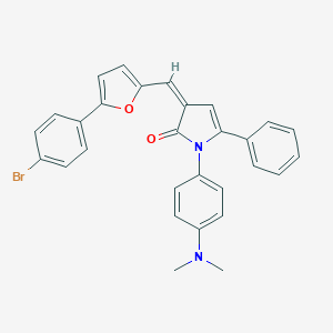 molecular formula C29H23BrN2O2 B405545 3-{[5-(4-bromophenyl)-2-furyl]methylene}-1-[4-(dimethylamino)phenyl]-5-phenyl-1,3-dihydro-2H-pyrrol-2-one 
