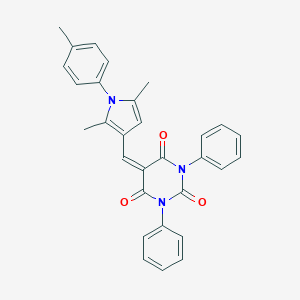 molecular formula C30H25N3O3 B405547 5-{[2,5-dimethyl-1-(4-methylphenyl)-1H-pyrrol-3-yl]methylene}-1,3-diphenyl-2,4,6(1H,3H,5H)-pyrimidinetrione 