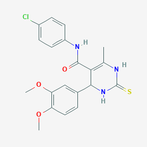 N-(4-CHLOROPHENYL)-4-(3,4-DIMETHOXYPHENYL)-6-METHYL-2-SULFANYLIDENE-1,2,3,4-TETRAHYDROPYRIMIDINE-5-CARBOXAMIDE