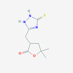 molecular formula C9H13N3O2S B4055489 3-[(5-巯基-4H-1,2,4-三唑-3-基)甲基]-5,5-二甲基二氢-2(3H)-呋喃酮 