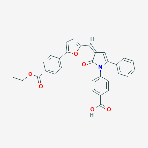 molecular formula C31H23NO6 B405549 4-[3-({5-[4-(ethoxycarbonyl)phenyl]-2-furyl}methylene)-2-oxo-5-phenyl-2,3-dihydro-1H-pyrrol-1-yl]benzoic acid 