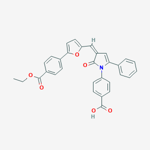 4-[3-({5-[4-(ethoxycarbonyl)phenyl]-2-furyl}methylene)-2-oxo-5-phenyl-2,3-dihydro-1H-pyrrol-1-yl]benzoic acid