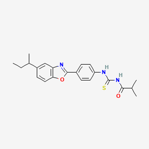 molecular formula C22H25N3O2S B4055501 N-({[4-(5-叔丁基-1,3-苯并恶唑-2-基)苯基]氨基}碳硫酰)-2-甲基丙酰胺 