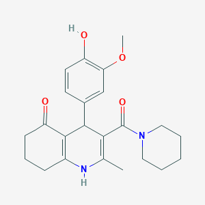 4-(4-hydroxy-3-methoxyphenyl)-2-methyl-3-(1-piperidinylcarbonyl)-4,6,7,8-tetrahydro-5(1H)-quinolinone