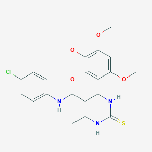 molecular formula C21H22ClN3O4S B405551 N-(4-chlorophenyl)-6-methyl-2-thioxo-4-(2,4,5-trimethoxyphenyl)-1,2,3,4-tetrahydro-5-pyrimidinecarboxamide 