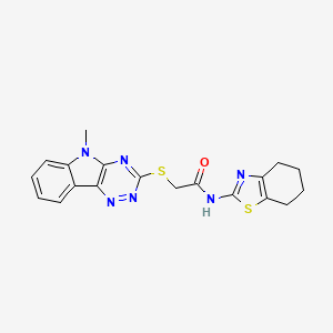 2-[(5-methyl-5H-[1,2,4]triazino[5,6-b]indol-3-yl)thio]-N-(4,5,6,7-tetrahydro-1,3-benzothiazol-2-yl)acetamide