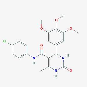 molecular formula C21H22ClN3O5 B405552 N-(4-chlorophenyl)-6-methyl-2-oxo-4-[3,4,5-tris(methyloxy)phenyl]-1,2,3,4-tetrahydropyrimidine-5-carboxamide 