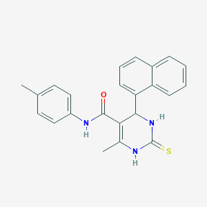 molecular formula C23H21N3OS B405553 6-methyl-N-(4-methylphenyl)-4-(1-naphthyl)-2-thioxo-1,2,3,4-tetrahydro-5-pyrimidinecarboxamide 