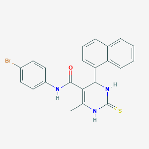 molecular formula C22H18BrN3OS B405554 N-(4-bromophenyl)-6-methyl-4-(1-naphthyl)-2-thioxo-1,2,3,4-tetrahydro-5-pyrimidinecarboxamide 