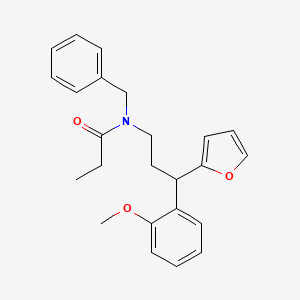 molecular formula C24H27NO3 B4055550 N-苄基-N-[3-(2-呋喃基)-3-(2-甲氧基苯基)丙基]丙酰胺 