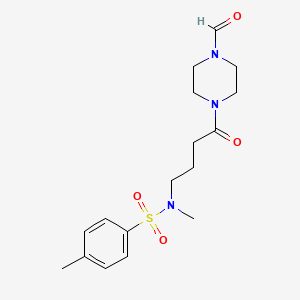 molecular formula C17H25N3O4S B4055568 N-[4-(4-formyl-1-piperazinyl)-4-oxobutyl]-N,4-dimethylbenzenesulfonamide 