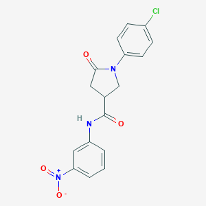 molecular formula C17H14ClN3O4 B405557 1-(4-chlorophenyl)-N-{3-nitrophenyl}-5-oxopyrrolidine-3-carboxamide 
