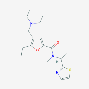 4-[(diethylamino)methyl]-5-ethyl-N-methyl-N-[1-(1,3-thiazol-2-yl)ethyl]-2-furamide