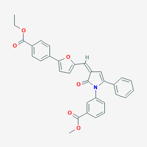 molecular formula C32H25NO6 B405559 methyl 3-[3-({5-[4-(ethoxycarbonyl)phenyl]-2-furyl}methylene)-2-oxo-5-phenyl-2,3-dihydro-1H-pyrrol-1-yl]benzoate 