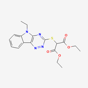 molecular formula C18H20N4O4S B4055592 diethyl [(5-ethyl-5H-[1,2,4]triazino[5,6-b]indol-3-yl)thio]malonate 