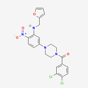 5-[4-(3,4-dichlorobenzoyl)-1-piperazinyl]-N-(2-furylmethyl)-2-nitroaniline