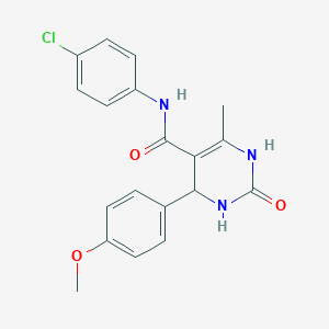 molecular formula C19H18ClN3O3 B405564 N-(4-chlorophenyl)-6-methyl-4-[4-(methyloxy)phenyl]-2-oxo-1,2,3,4-tetrahydropyrimidine-5-carboxamide 