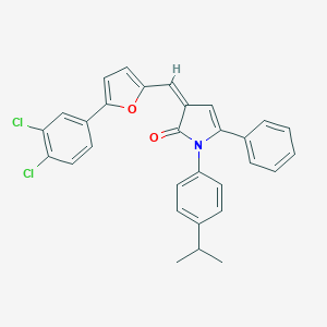 molecular formula C30H23Cl2NO2 B405566 3-{[5-(3,4-dichlorophenyl)-2-furyl]methylene}-1-(4-isopropylphenyl)-5-phenyl-1,3-dihydro-2H-pyrrol-2-one 