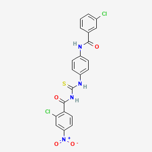 2-chloro-N-[({4-[(3-chlorobenzoyl)amino]phenyl}amino)carbonothioyl]-4-nitrobenzamide