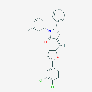 molecular formula C28H19Cl2NO2 B405567 3-{[5-(3,4-dichlorophenyl)-2-furyl]methylene}-1-(3-methylphenyl)-5-phenyl-1,3-dihydro-2H-pyrrol-2-one 