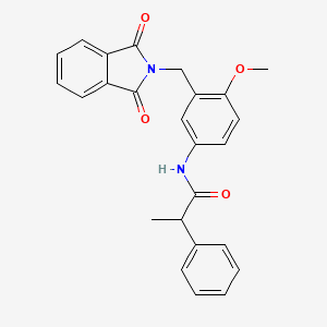 molecular formula C25H22N2O4 B4055671 N-{3-[(1,3-dioxo-1,3-dihydro-2H-isoindol-2-yl)methyl]-4-methoxyphenyl}-2-phenylpropanamide 